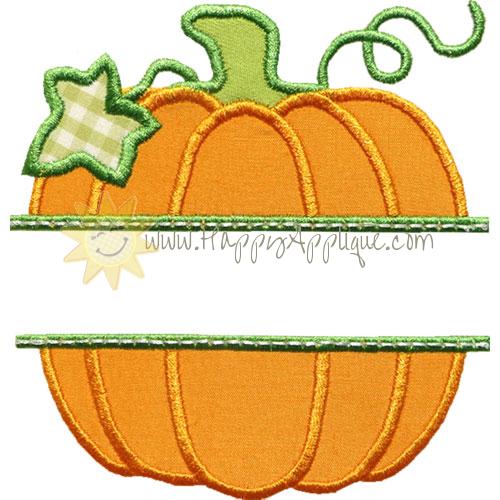 Pumpkin Name Plate Applique Design
