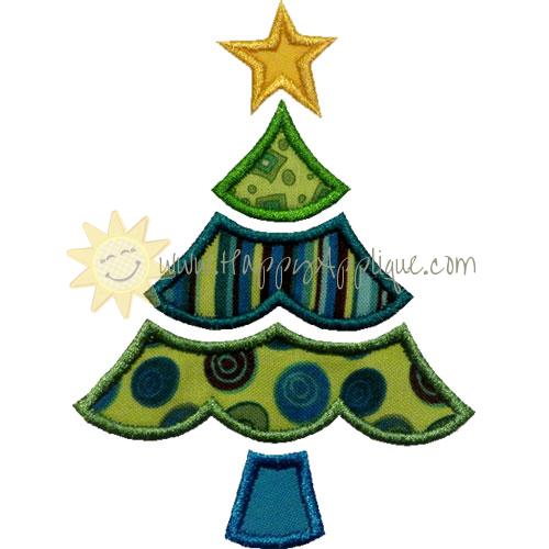 Scalloped Christmas Tree Applique Design