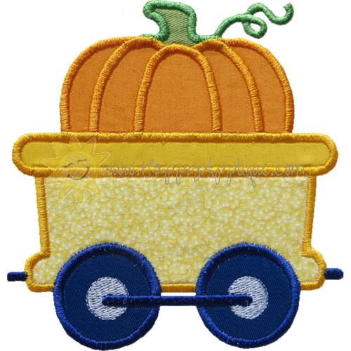 Train Car Pumpkin Applique Design