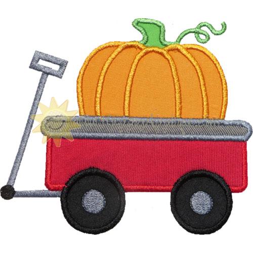 Wagon Pumpkin Applique Design