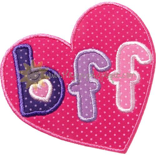 BFF Heart Applique Design