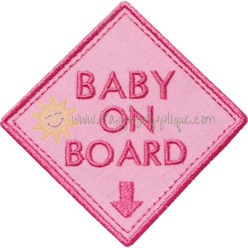 Baby On Board Applique Design