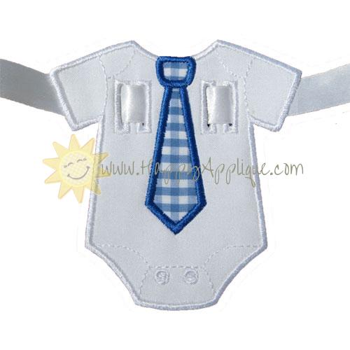 Baby Onsie Necktie Banner Piece Applique Design