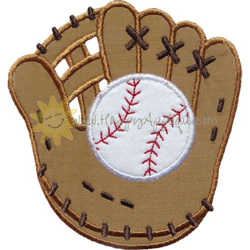 Baseball Mitt Glove Applique Design
