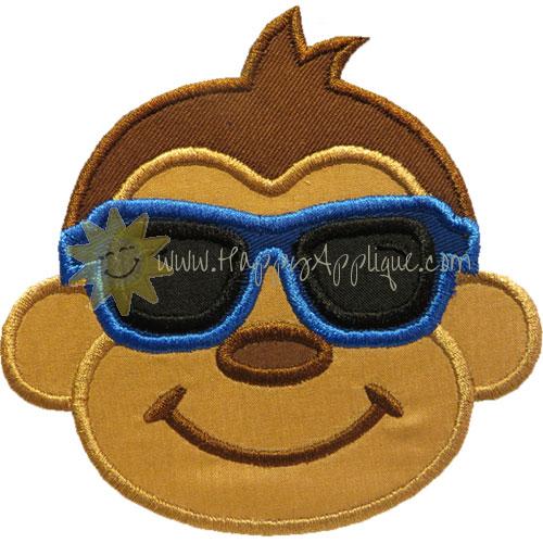 Boy Cool Monkey Applique Design