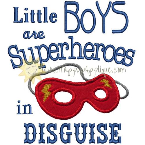 Boys Superheroes Applique Design