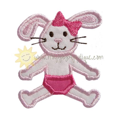 Bunny Rabbit Family Baby Girl Applique Design