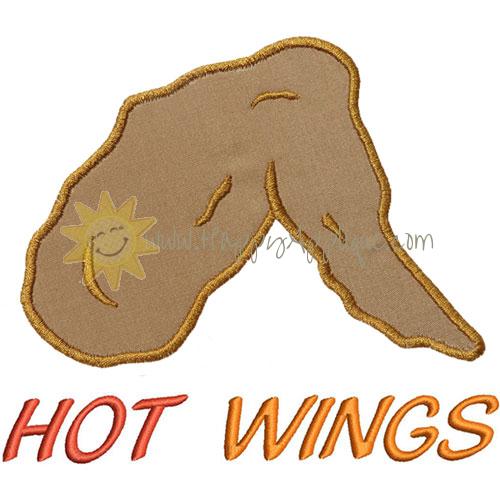 Chicken Hot Wing Applique Design