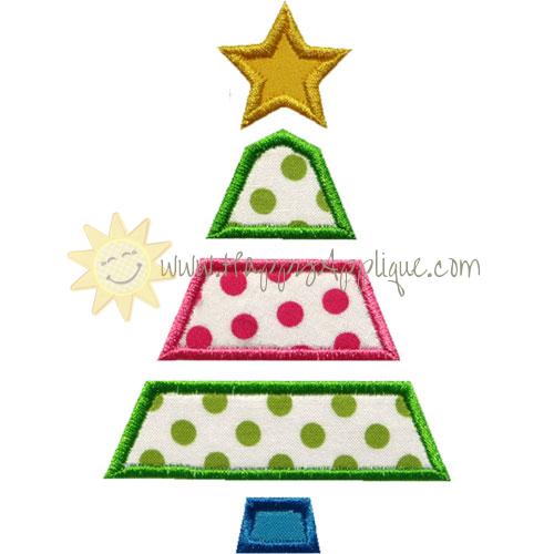Christmas Tree Pieces Applique Design