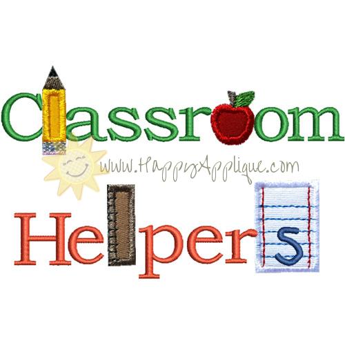 Classroom Helpers Applique Design