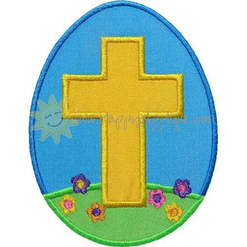 Cross Easter Egg Applique Design