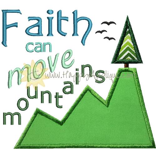 Faith Move Mountains Applique Design