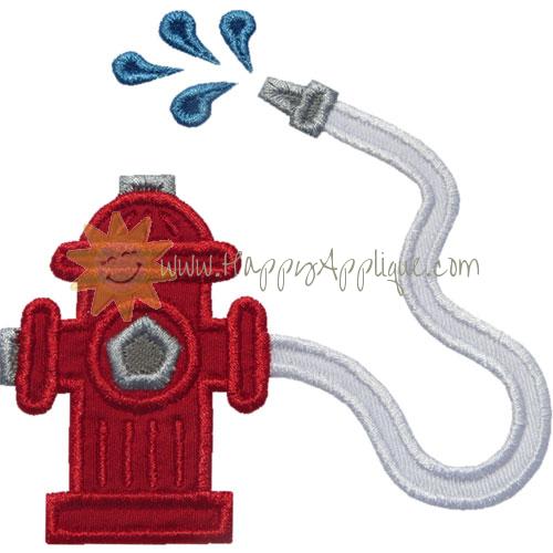 Fire Hydrant Hose Applique Design