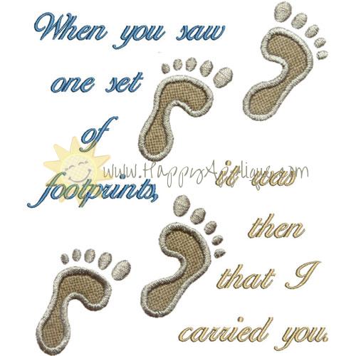 Footprints Poem Applique Design