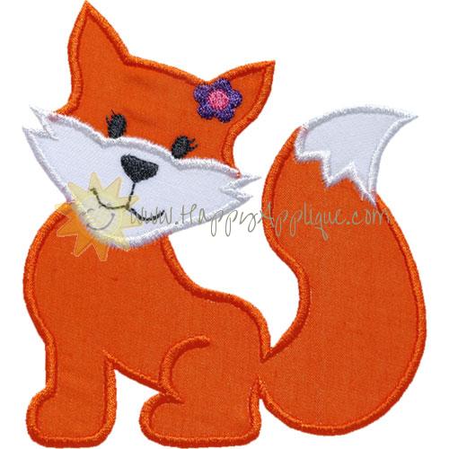 Girl Fox Applique Design