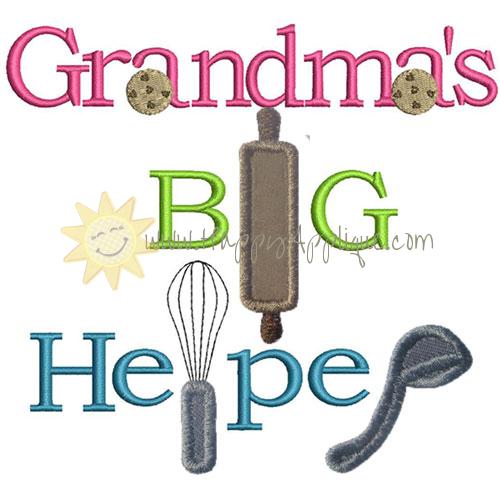 Grandmas Big Helper Applique Design
