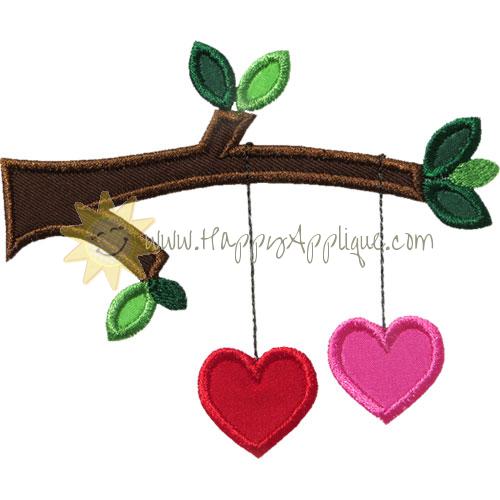 Hanging Hearts Applique Design