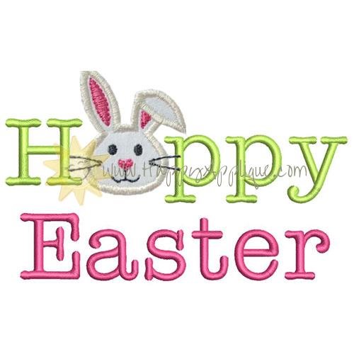 Happy Easter Rabbit Applique Design