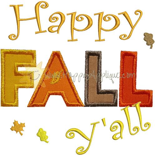 Happy Fall Yall Applique Design