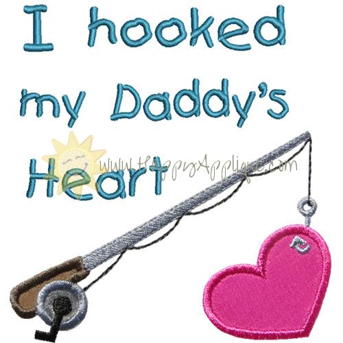 Hooked Daddys Heart Applique Design