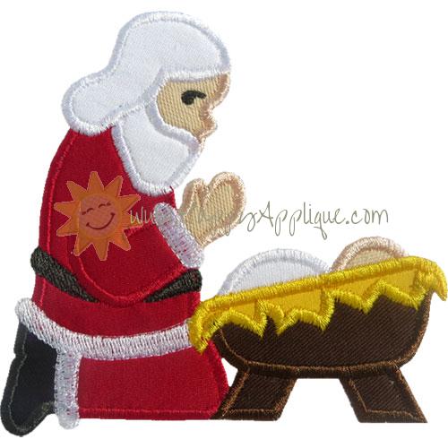 Kneeling Santa Applique Design