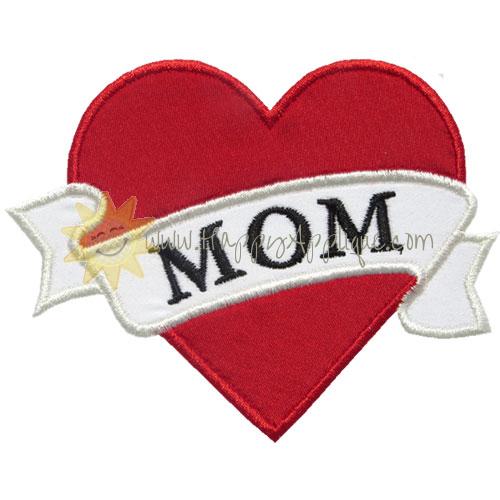Mom Heart Applique Design