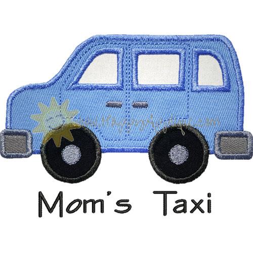 Moms Taxi Minivan Applique Design