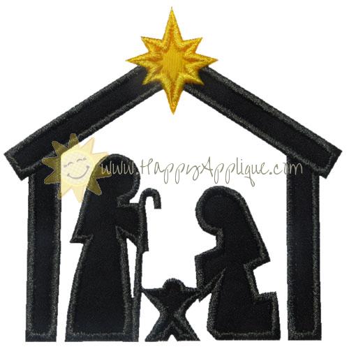 Nativity Silhouette Applique Design