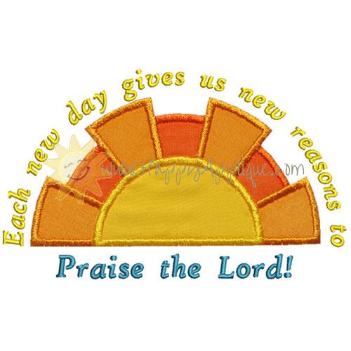 New Day Praise Lord Applique Design