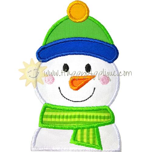 Partial Snowman Ski Hat Applique Design