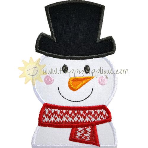 Partial Snowman Top Hat Applique Design
