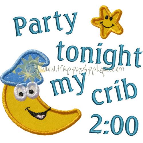 Party My Crib Applique Design