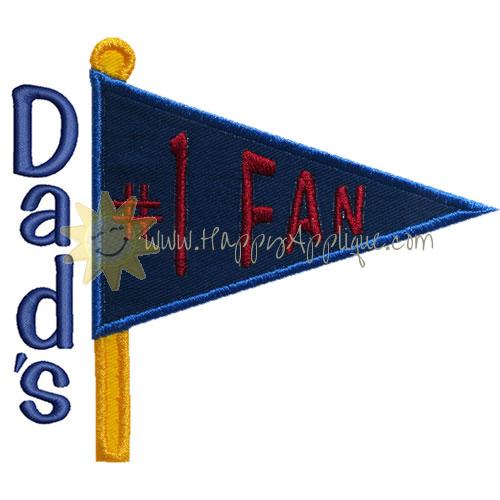 Pennant Dad Fan Flag Applique Design