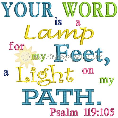 Psalm 119 Your Word Applique Design