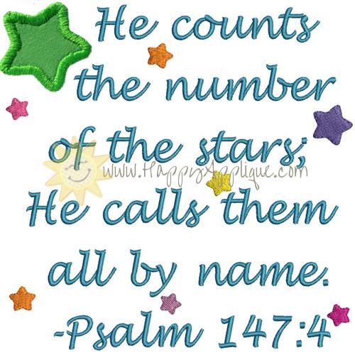 Psalm Stars Applique Design