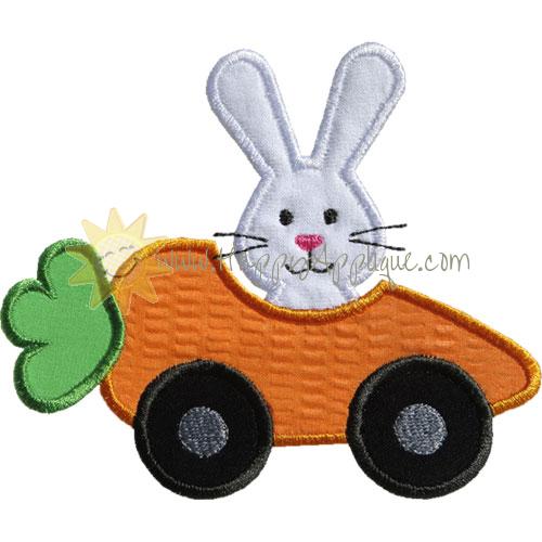 Rabbit Carrot Car Applique Design