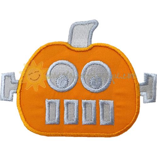 Robot Pumpkin Applique Design