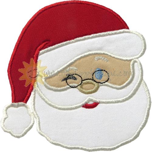 Santa Claus Winking Applique Design