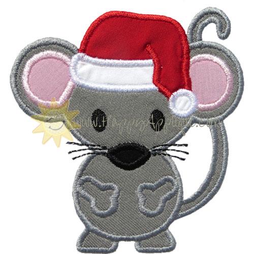 Santa Mouse Applique Design