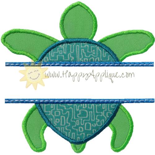 Sea Turtle Name Plate Applique Design