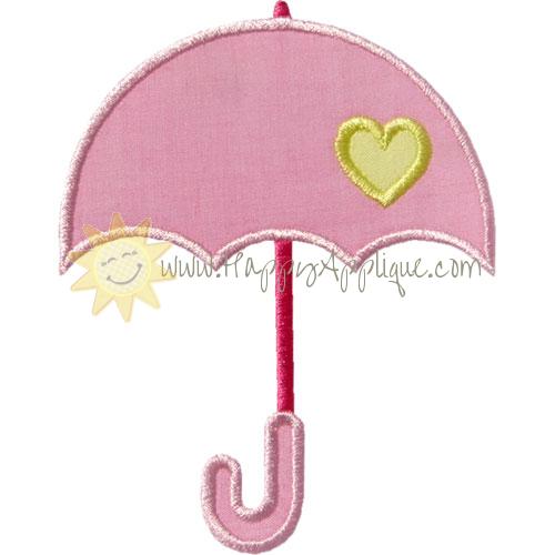 Shower Heart Umbrella Applique Design