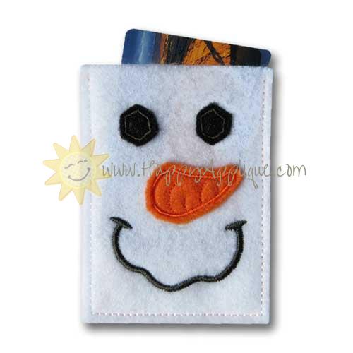 Snowman Face Gift Card In The Hoop Design
