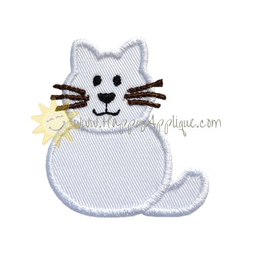 Snowman Family Cat Applique Design