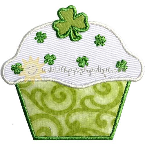 St Patricks Cupcake Applique Design