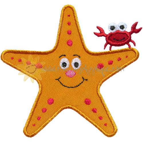 Starfish Crab Applique Design