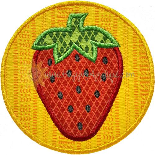 Strawberry Circle Applique Design