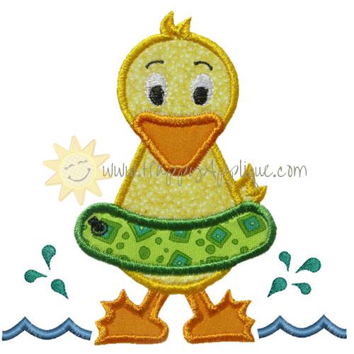 Swimming Duck Applique Design
