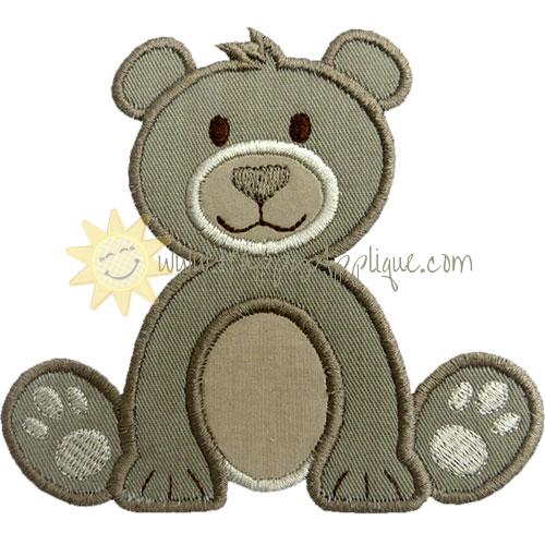 Teddy Bear Cub Applique Design