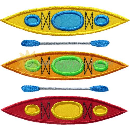 Three Kayaks Applique Design
