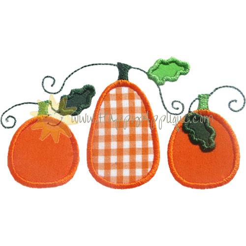 Three Pumpkins Applique Design